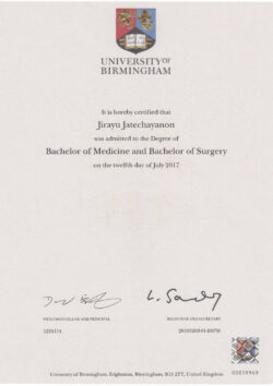 Bachelor of Surgery — Certificate