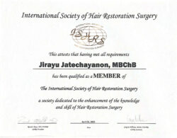 International Society of Hair Restoration Surgery — Membership Certificate